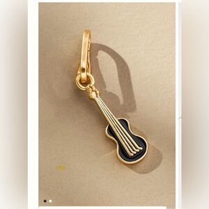 Clare V Guitar Charm in vintage gold / black